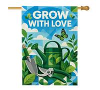 Arrosoir pour maison, jardin, nature, papillon, outils de jardinage, vert printemps, toile de jute double face, drapeaux décoratifs pour extérieur, pelouse, cour, patio, entrée 71,1 x 101,6 cm
