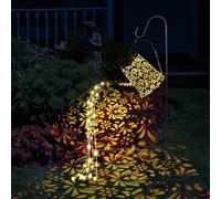 Arrosoir solaire avec guirlande lumineuse - Décoration de jardin - Lampes solaires LED étanches IP65 - Avec crochet de berger - Pour jardin, allée, balcon, terrasse
