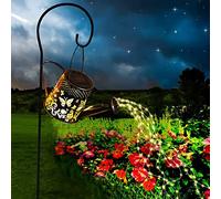 Arrosoir solaire avec guirlande lumineuse décorative de jardin, guirlande lumineuse solaire LED pour extérieur, décoration de jardin, cour, pelouse, terrasse, jardin, path avec crochet de berger)