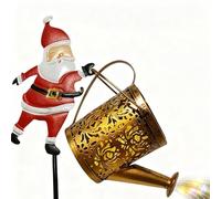 Arrosoir Solaire Extérieur avec Père Noël Accessoires Fête LED Solaires Imperméables | Lanternes De No-ël Père,pour Jardin Allée Parc Maison Église Fête