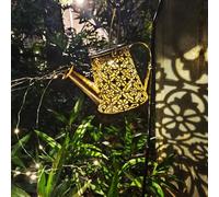 Arrosoir Solaire Lumière Extérieure LED Chrysanthème Guirlande Lumineuse Suspendue Étanche Chrysanthème Motif Décoratif Rétro Douche Lumière pour Jardin Table À Manger Patio (Avec Support)