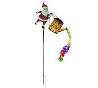 Arrosoir solaire Père Noël avec lumières en cascade, lumières solaires de Noël scintillantes, lumière de jardin de Noël vintage, lampe de chemin, guirlande lumineuse LED, lanterne festive en métal à