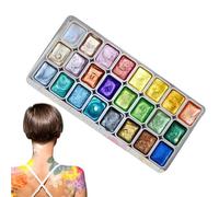 Arrovarp 1 ensemble de peinture aquarelle nacrée | Meta-llic Boîte de peinture aquarelle unie à paillettes, palette de peinture aquarelle nacrée pour artistes et amateurs de peinture