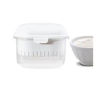 Arrovarp Yaourtière sèche | Filtration sous pression à mailles fines avec couvercle | Filtre de cuisine crémeux pour yaourt uni | Pour la préparation de lait de soja, soupe, baies, jus de fruits, café