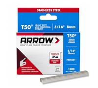 Arrow Agrafes 031063 505SS1 - 8 mm - Boîte de 1000 pour agrafeuse T50