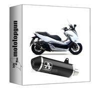 arrow 53530ANN + 53077MI pot echappement approuve open urban aluminium noir embout acier noir compatible avec honda forza 300 2018 2019 2020 mototopgun