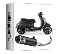 arrow 53536ANN + 53083MI ligne complete + collecteur approuve open urban aluminium noir embout aluminium noir compatible avec piaggio vespa gts 300 2023 2024 mototopgun