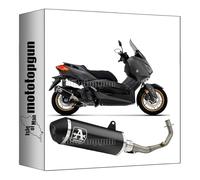 arrow 53544ANN ligne complete + collecteur approuve open urban aluminium noir embout acier noir compatible avec yamaha xmax x-max 125 2023 2024 mototopgun