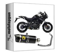 arrow 71817AKN + 71655KZ ligne complete approuve catalyse bas thunder aluminium noir embout carby compatible avec yamaha tracer 700 2020 mototopgun