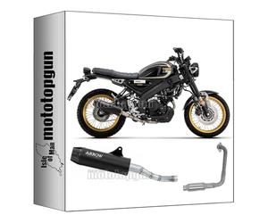 arrow 71948RB + 51019MI ligne complete + collecteur approuve open rebel aluminium noir embout carby compatible avec yamaha xsr 125 2024 mototopgun