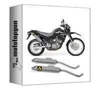 arrow 72603AO pot echappement approuve double silencieux thunder aluminium embout acier compatible avec yamaha xt 660 x 2015 2016 mototopgun
