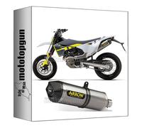 arrow 72623PK + 72175PD pot echappement approuve + raccord open race-tech titanium embout carby compatible avec husqvarna 701 enduro 2024 mototopgun