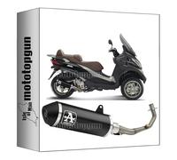 arrow 73505ANN + 73005MI ligne complete approuve open urban aluminium noir embout acier noir compatible avec piaggio mp3 500 lt 2014 2015 2016 mototopgun