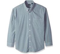 Arrow Big and Tall Long Sleeve Plaid Hamilton Shirt Chemise Bouton Bas, Bleu Orage, XL Haut Homme