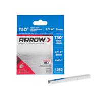 Arrow Boîte de 1250 Agrafes 8 mm pour Agrafeuse T50 ARRT50516S 16in Argent