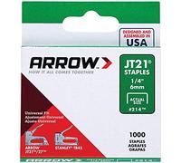 Arrow Fastener 214 Lot de 12 agrafes légères 1/4" JT21, 1 000 agrafes par paquet