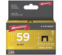 Arrow Cavaliers T59 160758 - Boîte de 300, 17 mm, pont isolant 8x8 mm, pour câble Ø 8 mm, Noir