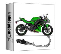 arrow ligne complete approuve catalyse veloce aluminium noir embout carby compatible avec kawasaki ninja 650 35kw 2024 2025 mototopgun 77501van