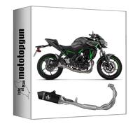 arrow ligne complete approuve catalyse veloce aluminium noir embout carby compatible avec kawasaki z650 z-650 35kw 2024 2025 mototopgun 77501van