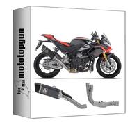 arrow ligne complete race pista titanium noir embout carby compatible avec aprilia tuono v4 1100 2025 mototopgun 71004ptn + 71805mi