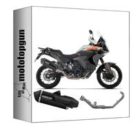arrow ligne complete sonora titanium noir embout carby compatible avec ktm 1390 superadventure s 2025 2026 mototopgun 72001skn + 72181pd