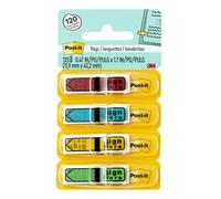 Arrow Message 1/2" Flags, "Sign Here", 4 Colors w/Dispensers, 120/Pack