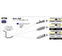 ARROW pot d'échappement THUNDER pour KTM Duke 125 / Duke 200 2011-2016, aluminium noir (Uniquement avec ARROW intermédiaire)
