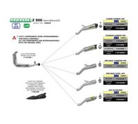 ARROW STREET THUNDER Échappement pour Kawasaki Z900 2020- Carbone
