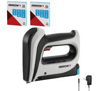 Arrow T50DCD Kit d'agrafeuse électrique sans fil avec 3750 pièces T50 1/4", 3/8", 1/2", pour projets de tapisserie professionnelle et de bricolage,