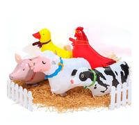 Arrowbash Ballons gonflables en raphia avec herbe en raphia, pour la marche, les poules, les bovins, les moutons, les cochons, les canards, les décorations de fête d'anniversaire