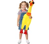 Arrowbash Grand poulet hurlant géant de 60 cm - Grand poulet hurlant - Bruit fou - Rétrécissement - Poulets qui squawking - Gadget fantaisie pour adulte - Cadeau fantaisie (jaune)