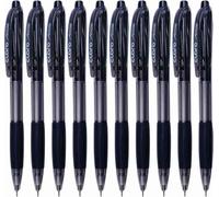 ArrowRT Lot de 10 stylos à bille rétractables noirs à pointe fine (0,7 mm), parfaits pour l'école, le bureau, la maison, le stylo à bille iZOFAX