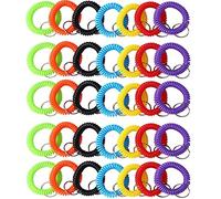 Arroyner 70Pcs Colorful Stretchy Keychain Bracelet Spiral Wristband Keychain for Outdoor, Gym, Mixed Color, Large