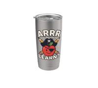 ARRR Vous êtes prêt à apprendre un drôle de pirate Apple School Gobelet isotherme en acier inoxydable double paroi