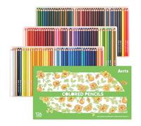 Arrtx 126 crayons de couleur, noyau souple, mine de 5,0 mm d'épaisseur | Qualité artiste avec des pigments éclatants pour une mise en page lisse. Idéal pour colorier les adultes, dessiner, estomper