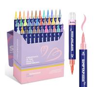 Arrtx Top Valve Action Marqueur acrylique, 36 couleurs Simptap Pointe Pinceau Marqueurs de peinture à base d'eau pour pierre, verre, œuf de Pâques, tissu et Arts et travaux manuels