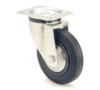 Arsa 66007 - Roulette pivotante ø 160 Platinum axe lisse en caoutchouc noir