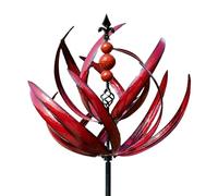 ARSBORUI Éolienne de jardin, 3D Harlow Wind Spinner, en métal pour cour et jardin, sculptures à vent et toupies, éolienne cinétique avec piquet pour terrasse, pelouse et jardin