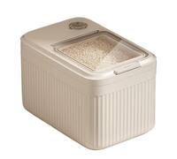 ARSBORUI Seau à Riz de Cuisine, 5/10/15KG Boîte de Rangement de Riz et Céréales, Boite Hermetique Alimentaire, Double Scellé, Résistance aux Insectes, Pour Chien, Chat, Riz, Farine (Cream Color,5KG)