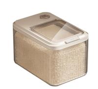 ARSBORUI Seau à Riz de Cuisine, 5/10/15KG Boîte de Rangement de Riz et Céréales, Boite Hermetique Alimentaire, Double Scellé, Résistance aux Insectes, Pour Chien, Chat, Riz, Farine (Transparent,10KG)