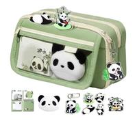 ARSBORUI Trousse Scolaire Panda Trousse Kawai-i Trousse à Crayons de Grande Capacité Sac à Crayons école Trousse à Maquillage Trousse Plusieurs Compartiments pour Filles et garçons (A)
