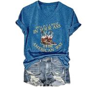 « Arsch geben, es ist das American Way » T-shirt d'été pour femme, bleu, S