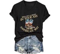 « Arsch geben, es ist das American Way » T-shirt d'été pour femme, Noir , XL