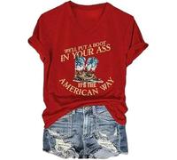 « Arsch geben, es ist das American Way » T-shirt d'été pour femme, rouge, XXL