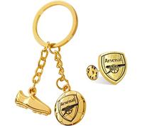 Arsenal F.C. Ensemble porte-clés et pin's - Équipement de supporters - Cadeaux de football, doré, taille unique