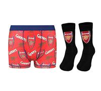 Arsenal FC Officiel - Lot Cadeau thème Football - Chaussettes et Boxer - garçon - Blason Rouge/Multicolore - 9-10 Ans