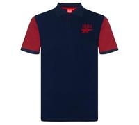 Arsenal FC Officiel - Polo de Football pour Homme - avec Blason - Bleu Marine/Manches Contrastantes - XL