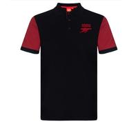 Arsenal FC Officiel - Polo de Football pour Homme - avec Blason - Noir/Manches Contrastantes - XL