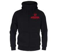 Arsenal FC Officiel - Pull zippé à Capuche thème Football - Polaire - Homme - Noir - Medium