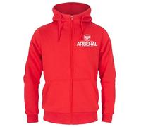 Arsenal FC Officiel - Pull zippé à Capuche thème Football - Polaire - Homme - Rouge - XL